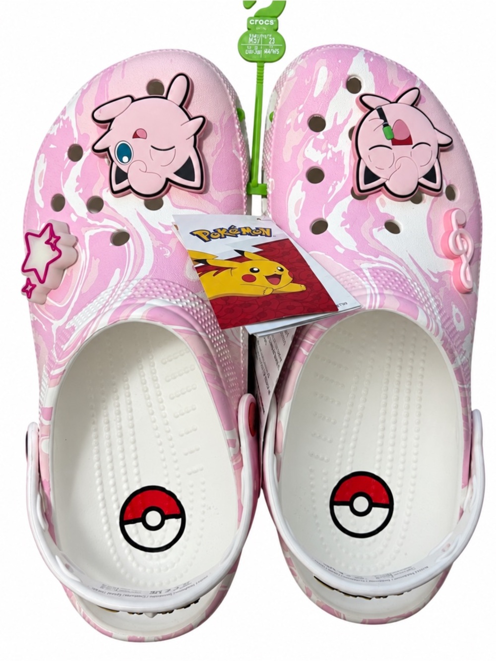 Crocs Pokémon Jigglypuff Classic Clogs M9 W11 Light-Up Star NEW
